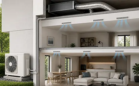 Illustration de fonctionnement d une climatisation gainable